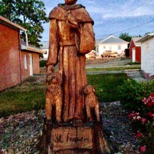 St. Francis- carved into a tree stump