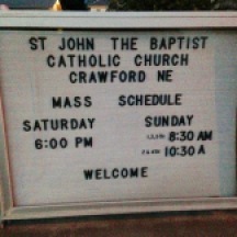 St. John the Baptist Catholic Church- lodging in Crawford